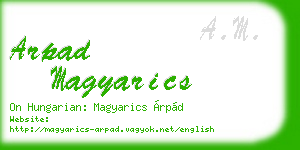 arpad magyarics business card